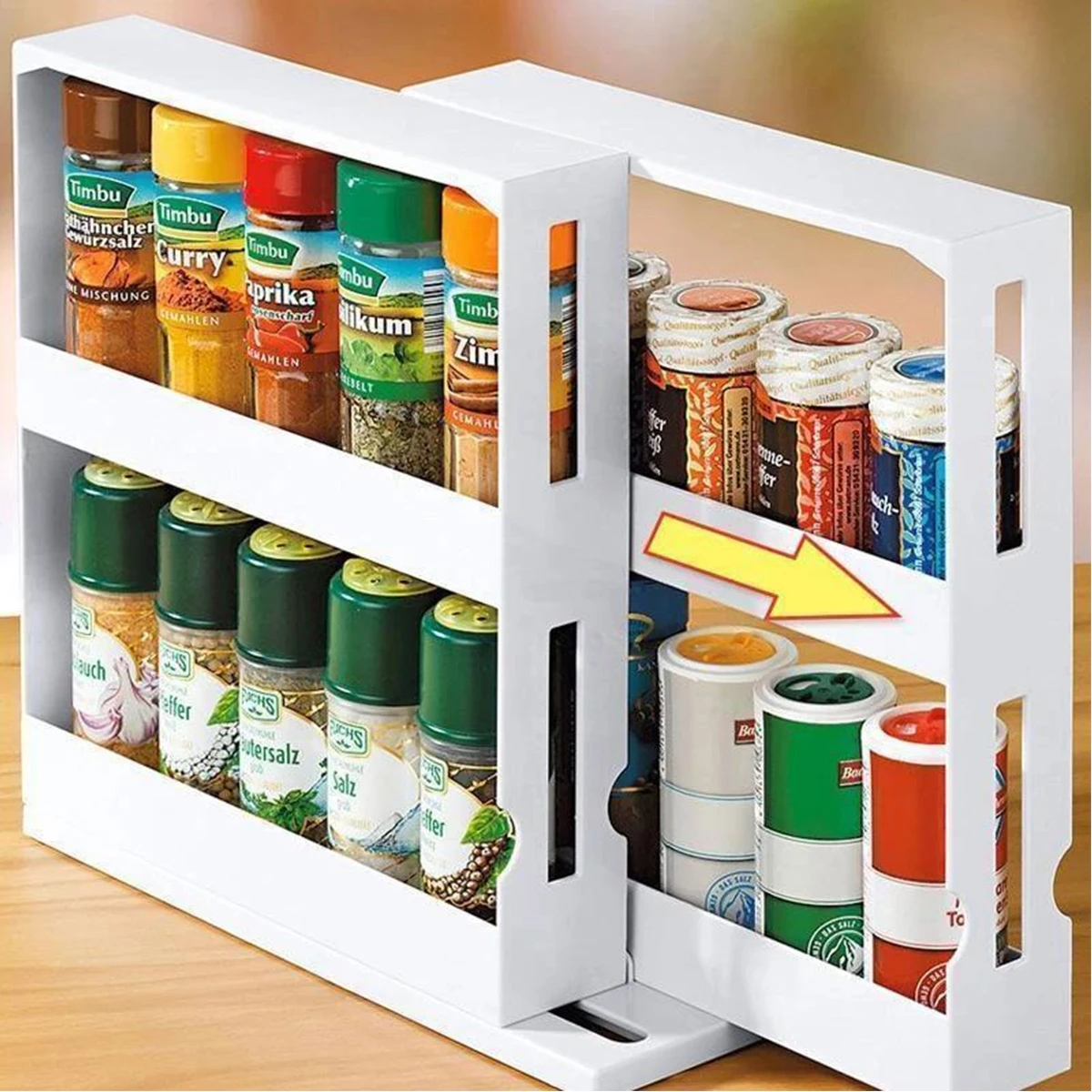Spice Jar Labels - 2 Layer Kitchen Storage Slide Cabinet