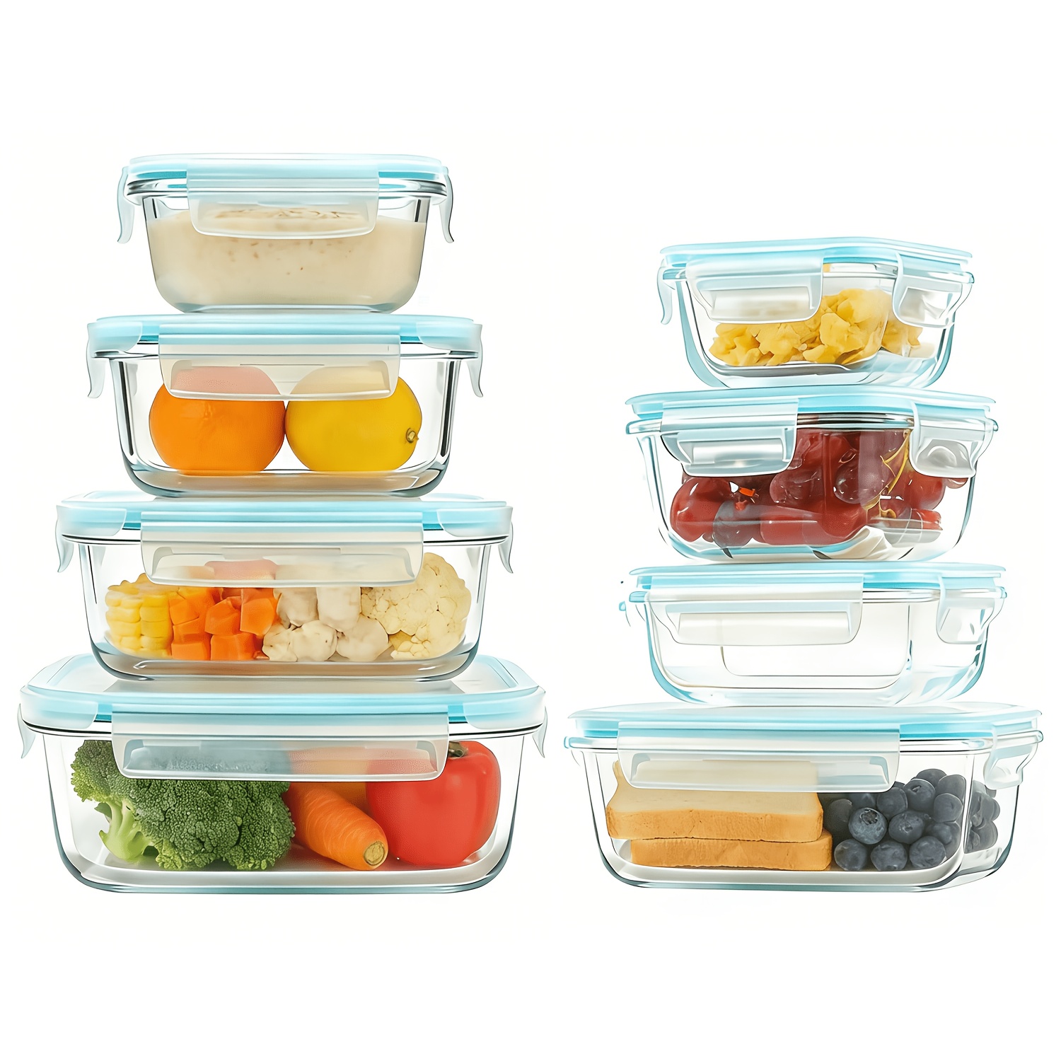 Meal Prep Glass Containers - Premium Glass Food Storage Containers, Airtight