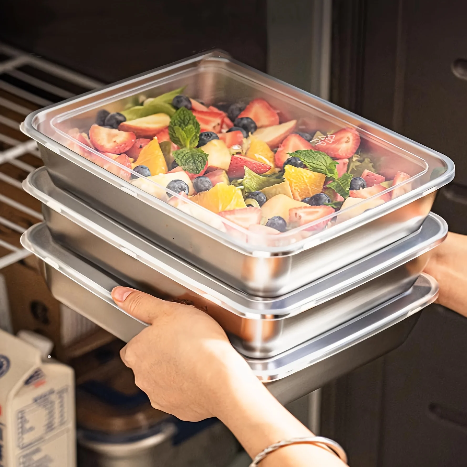 Meal Prep Glass Containers - 3pcs Stainless Steel Food Containers &