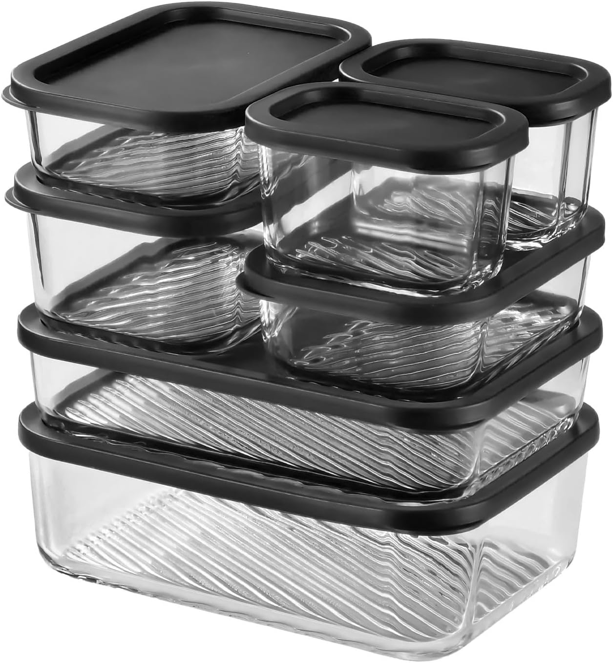 Meal Prep Glass Containers - 7 Pack Glass Meal Prep Containers