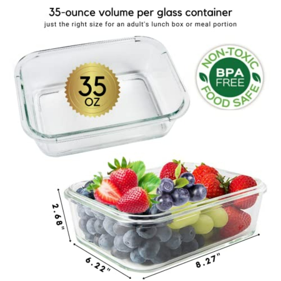 Glass Meal Prep Containers: 5  - Meal Prep Glass Containers ulasan dan harga