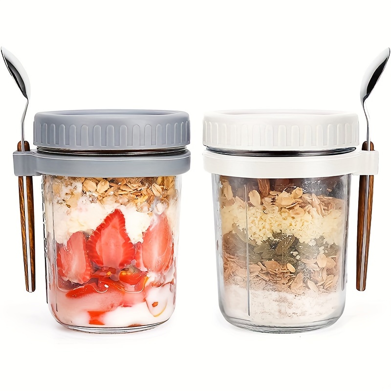 1pc/2pcs Glass Oatmeal Cup, Ov - Meal Prep Glass Containers ulasan dan harga