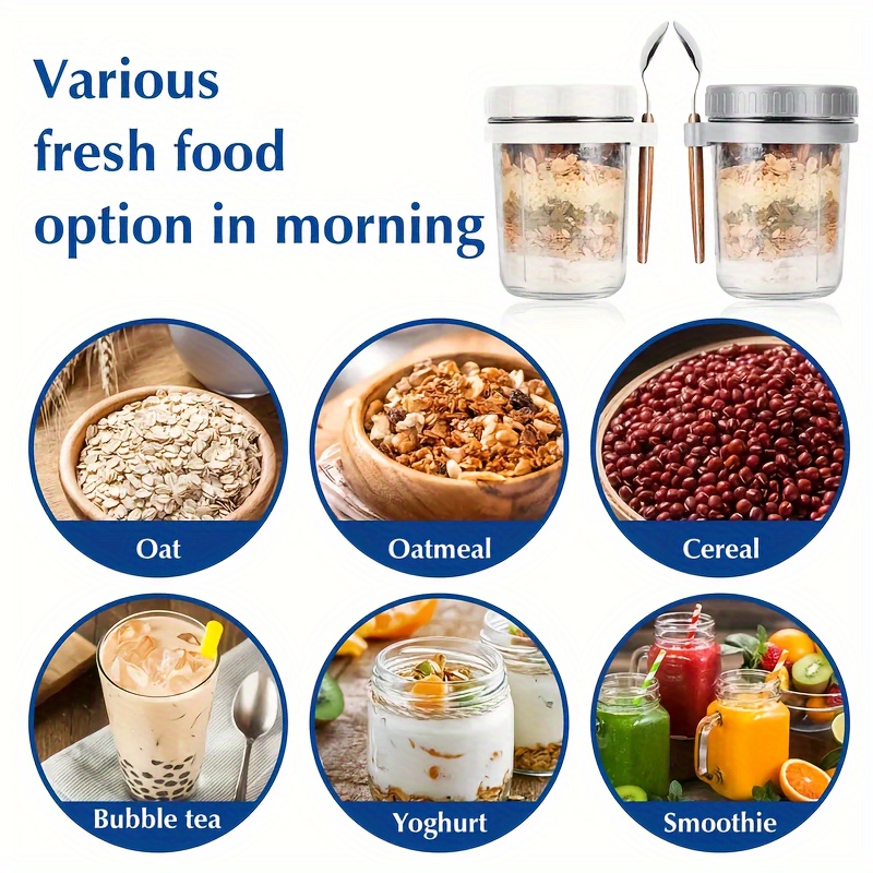 1pc/2pcs Glass Oatmeal Cup, Ov - Meal Prep Glass Containers ulasan dan harga