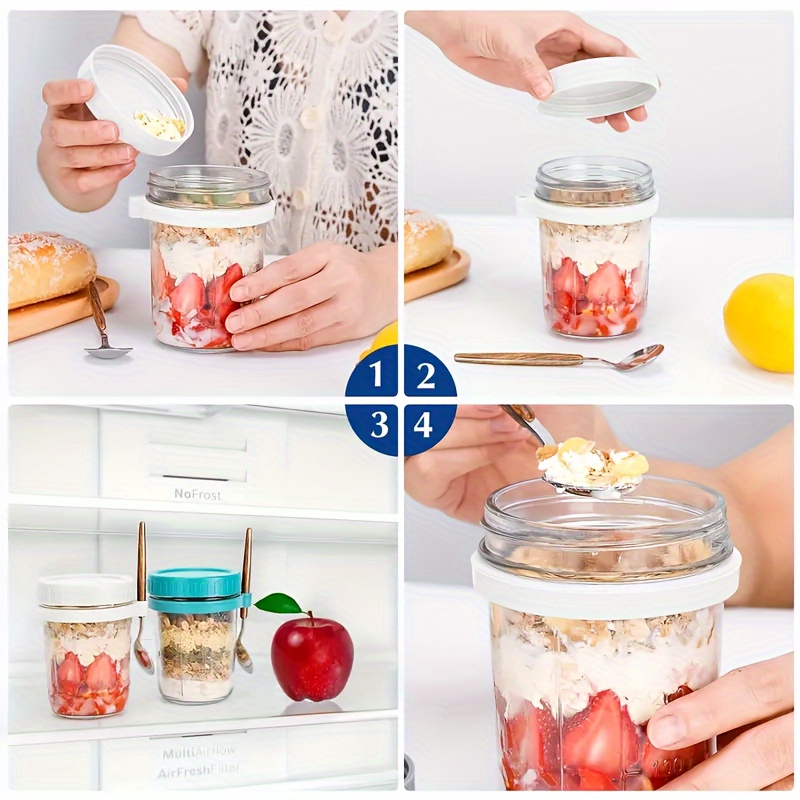 1pc/2pcs Glass Oatmeal Cup, Ov - Meal Prep Glass Containers ulasan dan harga