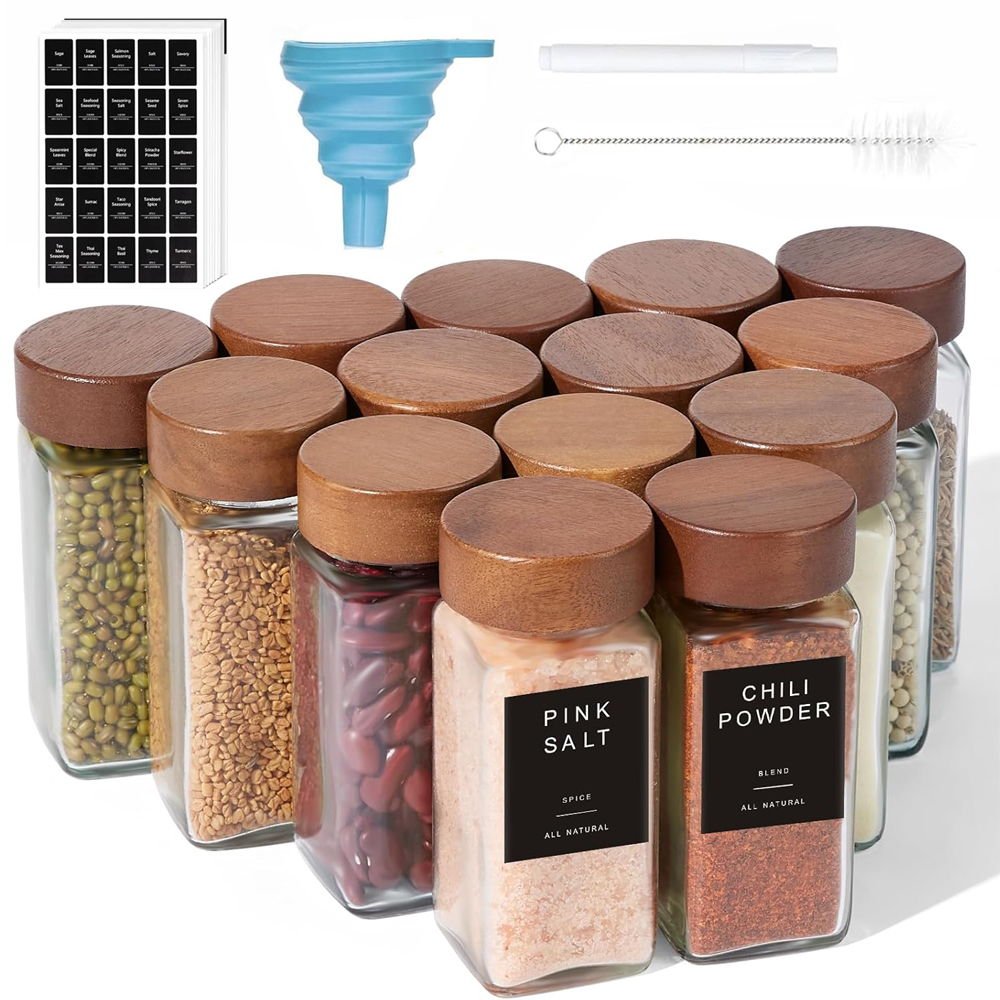 12Pcs Glass Spice Jars with La - Spice Jar Labels ulasan dan harga