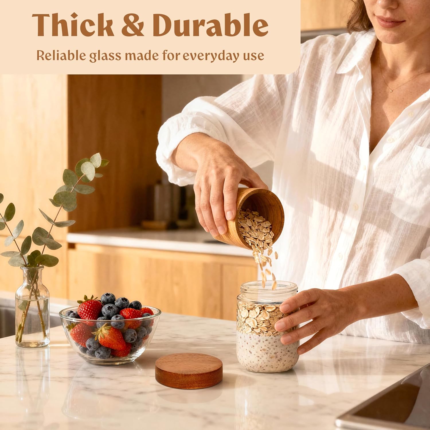 Overnight Oats Containers with - Meal Prep Glass Containers ulasan dan harga