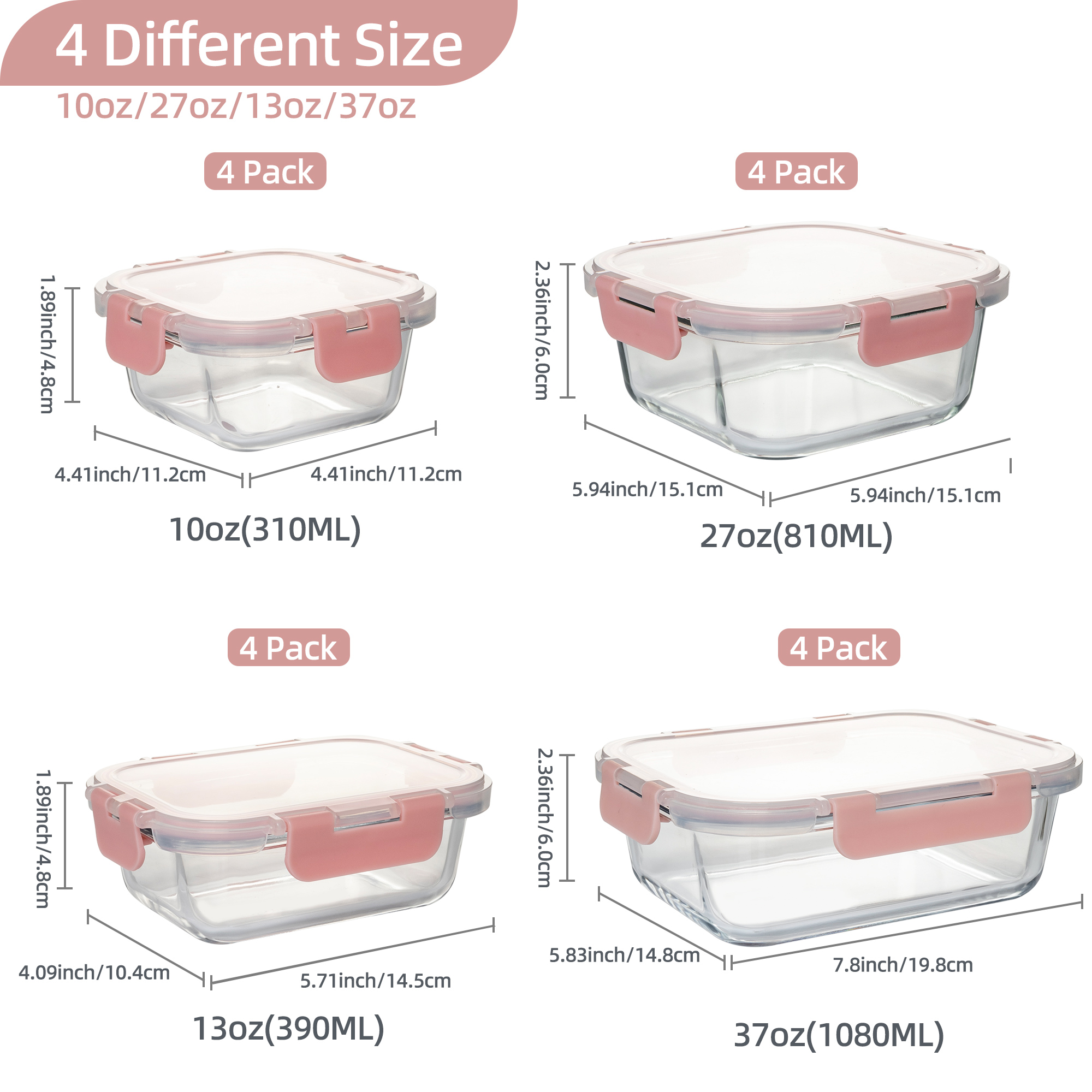 16-Piece Glass Food Storage Co - Meal Prep Glass Containers ulasan dan harga