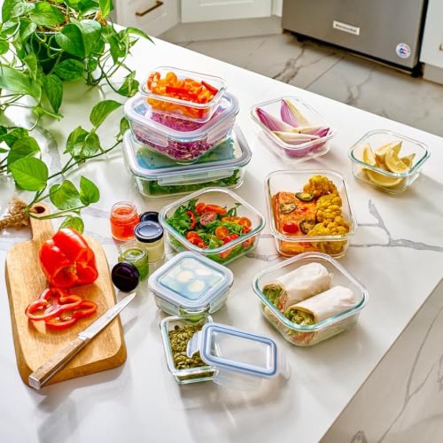 40pc Set Glass Food Storage Co - Meal Prep Glass Containers ulasan dan harga
