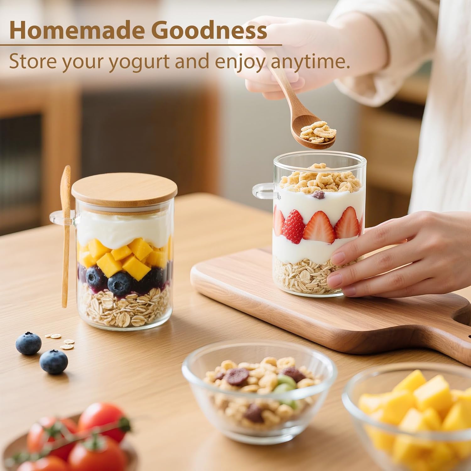 6 Pack Overnight Oats Containe - Meal Prep Glass Containers ulasan dan harga