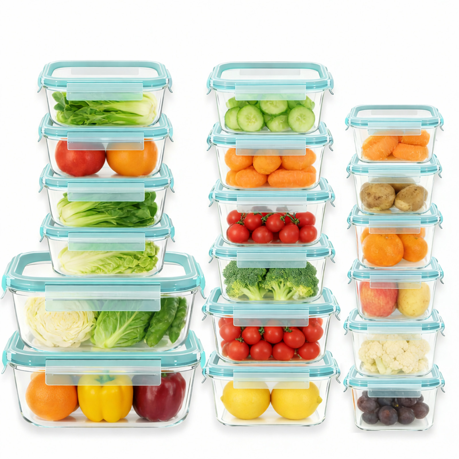 18Pcs Glass Food Storage Conta - Meal Prep Xl ulasan dan harga