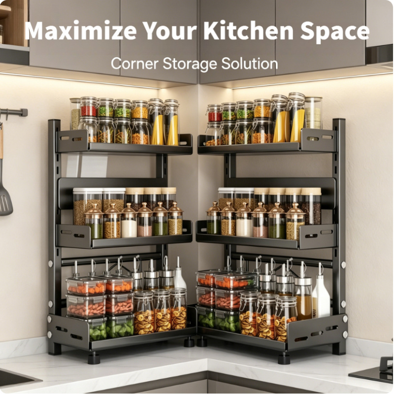 3 Tier Adjustable Metal Spice  - Spice Jar Labels ulasan dan harga