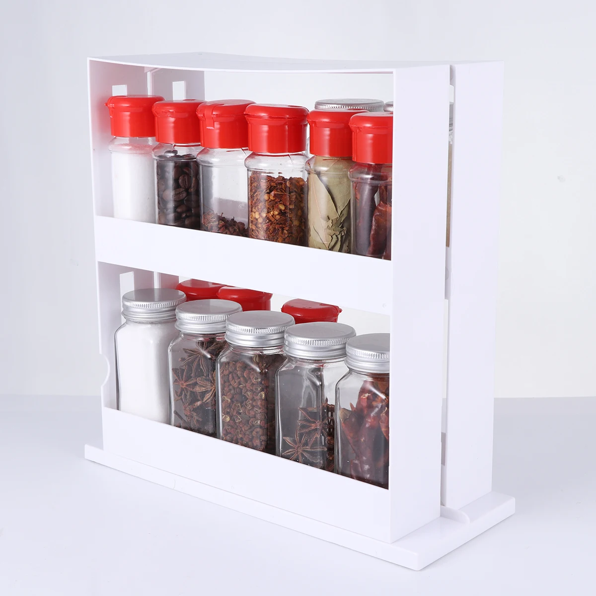 2 Layer Kitchen Storage Slide  - Spice Jar Labels ulasan dan harga