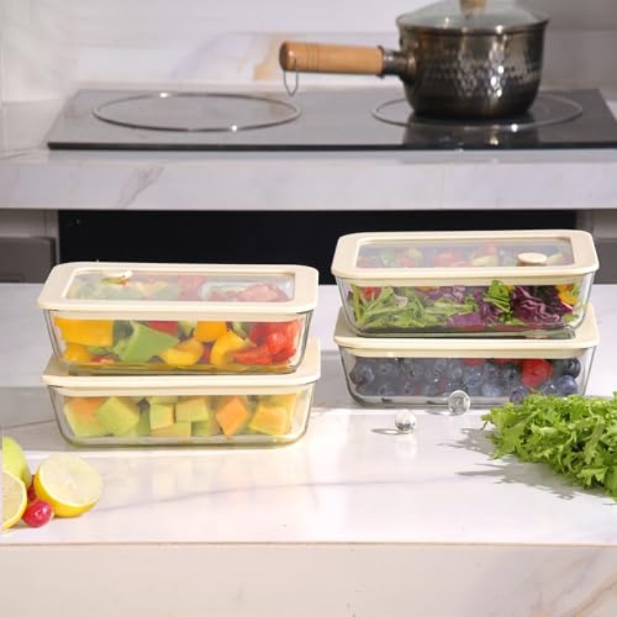 Glass Food Container Set with  - Meal Prep Glass Containers ulasan dan harga