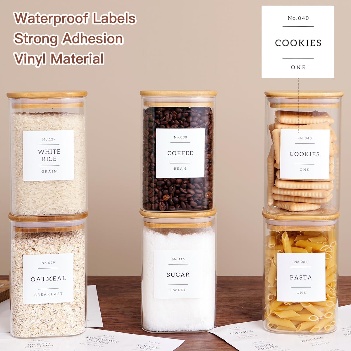 6 Pack Square Kitchen Storage  - Spice Jar Labels ulasan dan harga