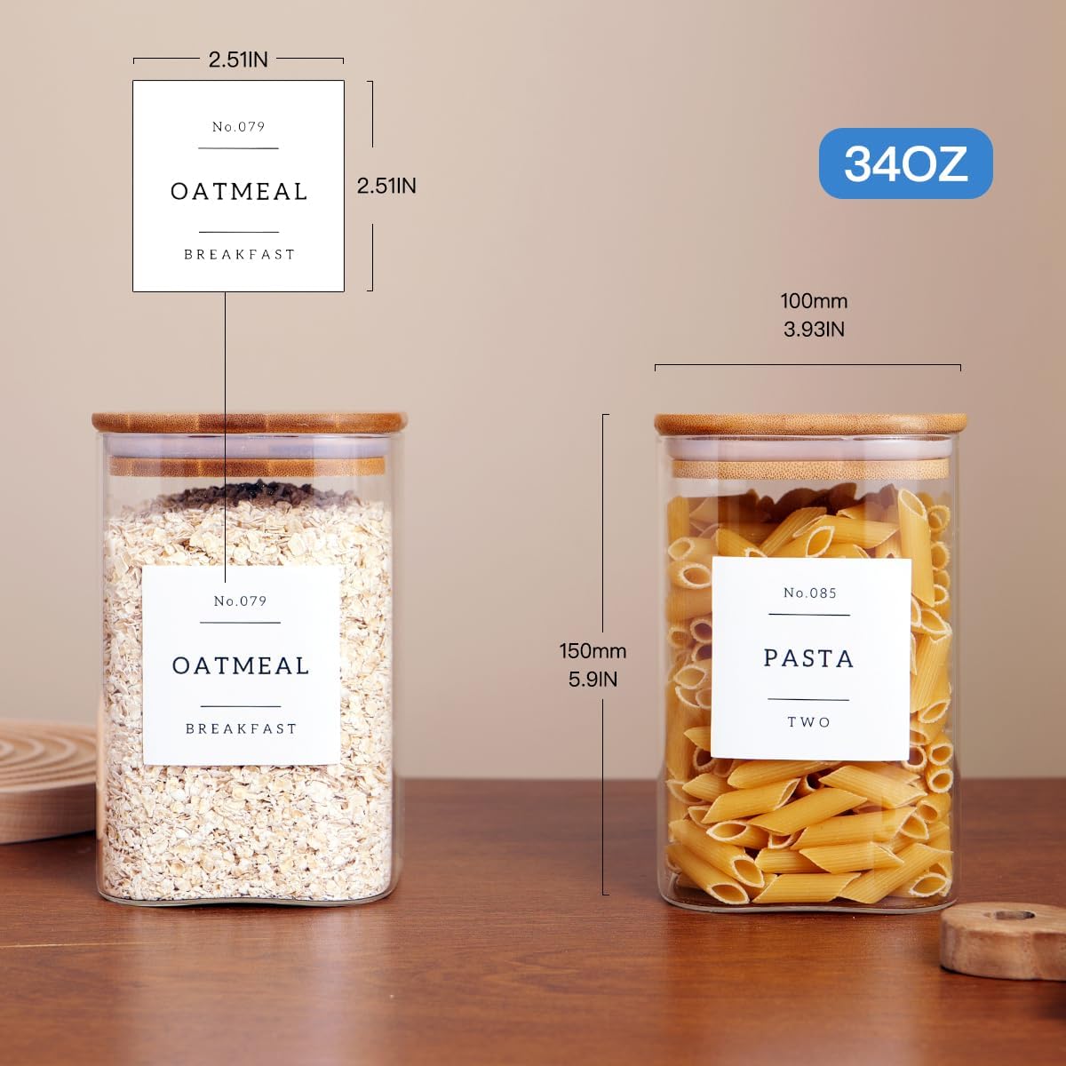 6 Pack Square Kitchen Storage  - Spice Jar Labels ulasan dan harga