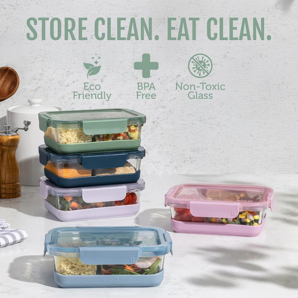 Refresh 3.4 Cup Divided Meal P - Meal Prep Glass Containers ulasan dan harga
