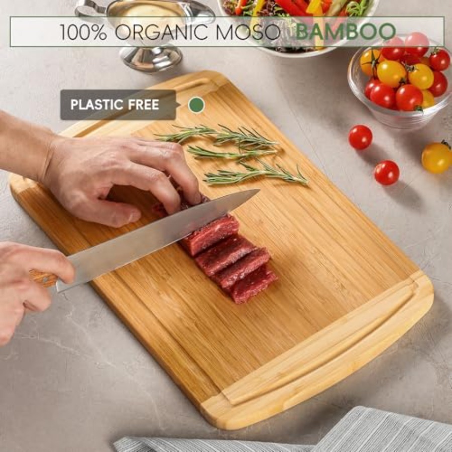Large Wooden Cutting Board for - Meal Prep Cutting ulasan dan harga