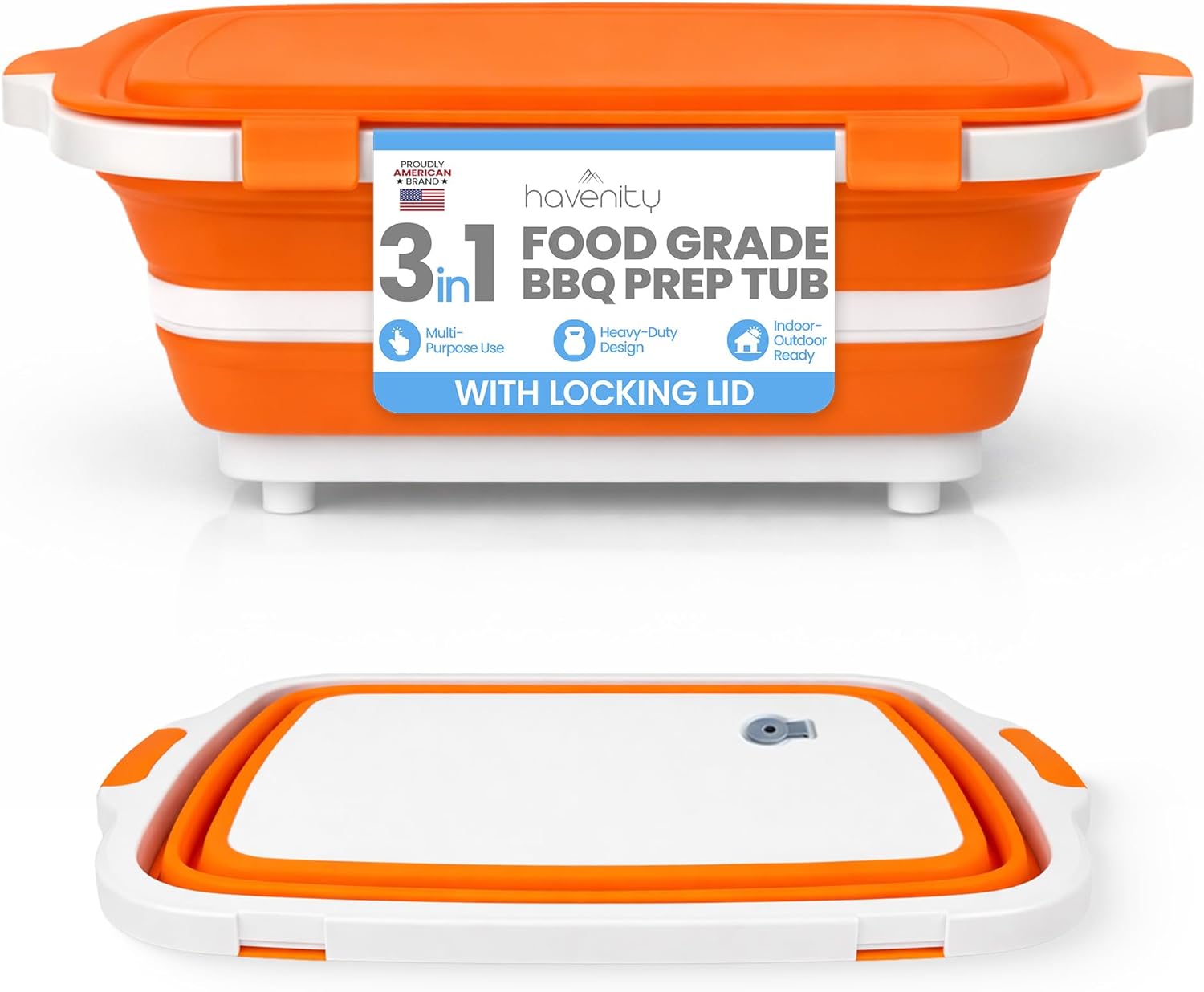 8L Collapsible BBQ Prep Tub wi - Meal Prep Cutting ulasan dan harga