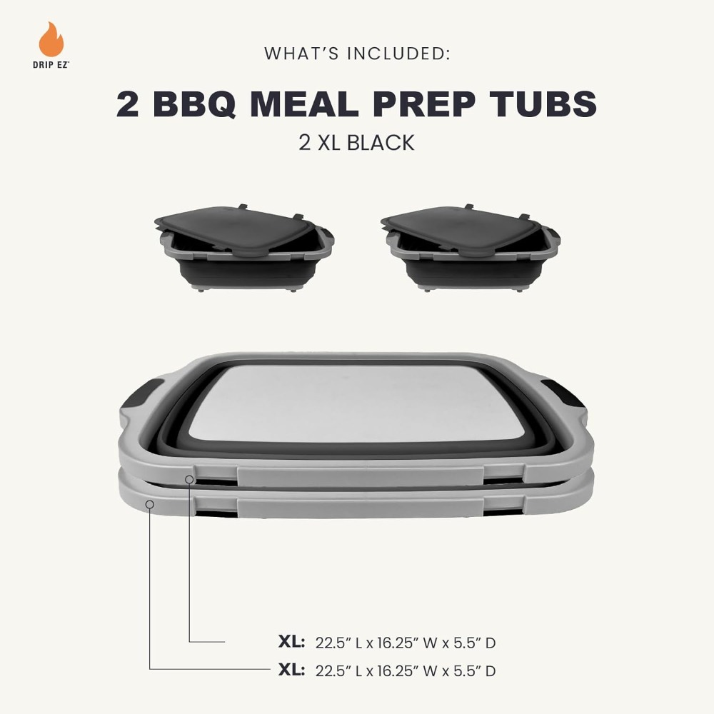 Collapsible BBQ Prep Tubs 2-Pi - Meal Prep Cutting ulasan dan harga