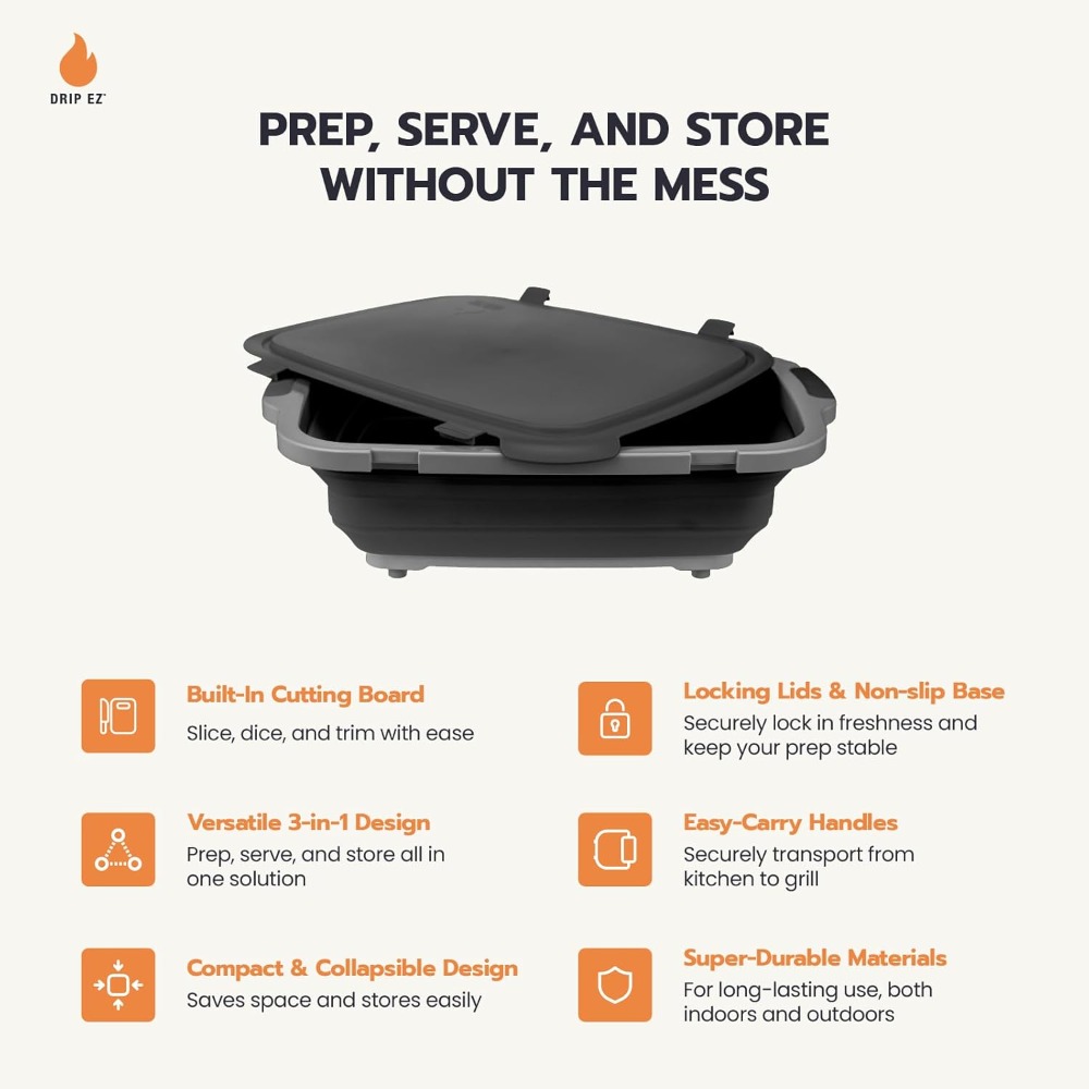 Collapsible BBQ Prep Tubs 2-Pi - Meal Prep Cutting ulasan dan harga