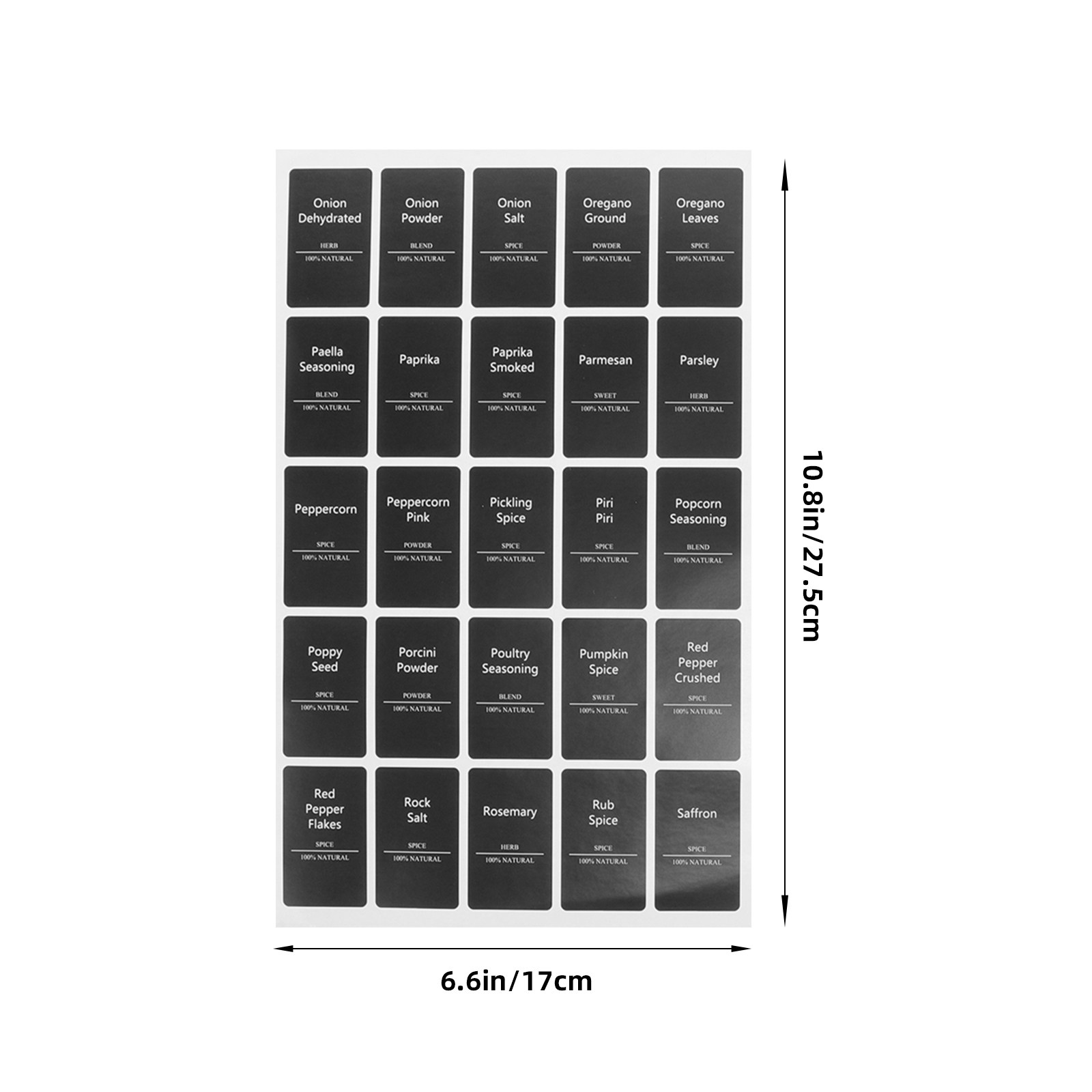 6 Sheets Spice Bottle Label St - Spice Jar Labels ulasan dan harga