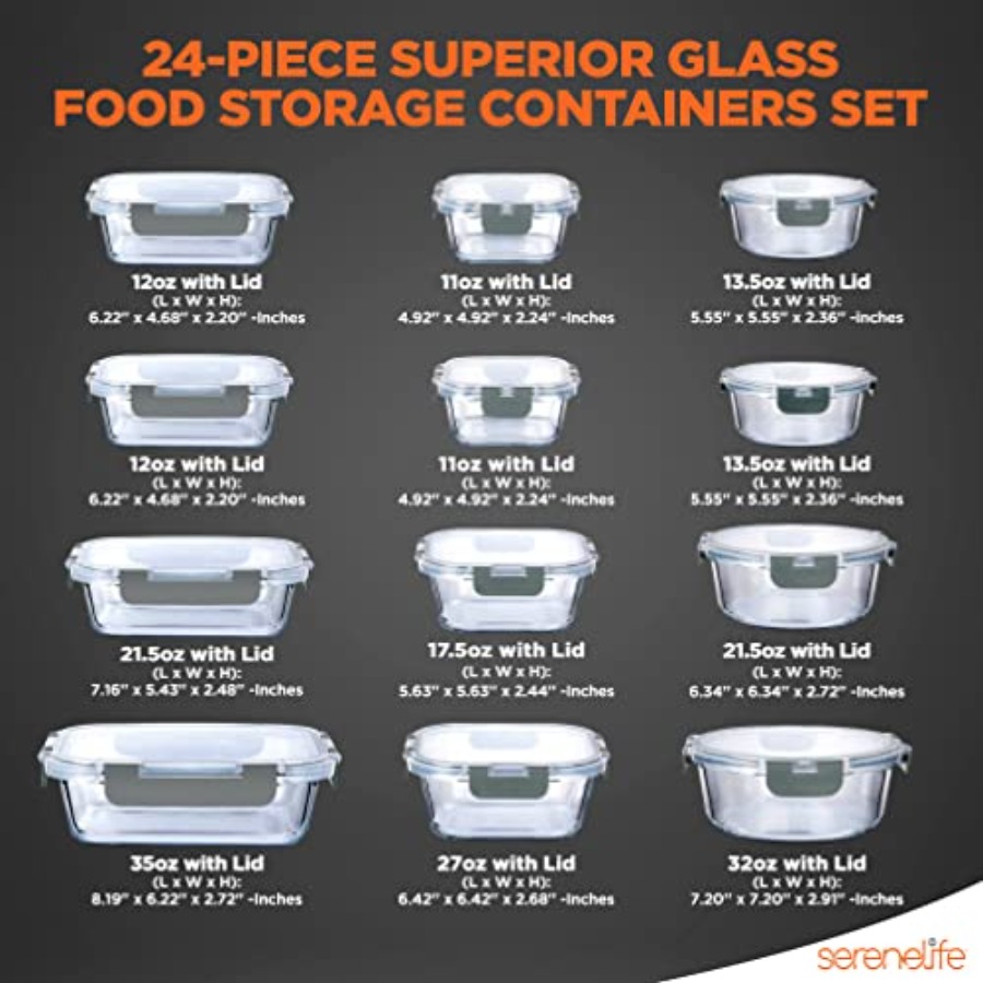 24 Pcs Glass Storage Container - Pro Meal Prep ulasan dan harga
