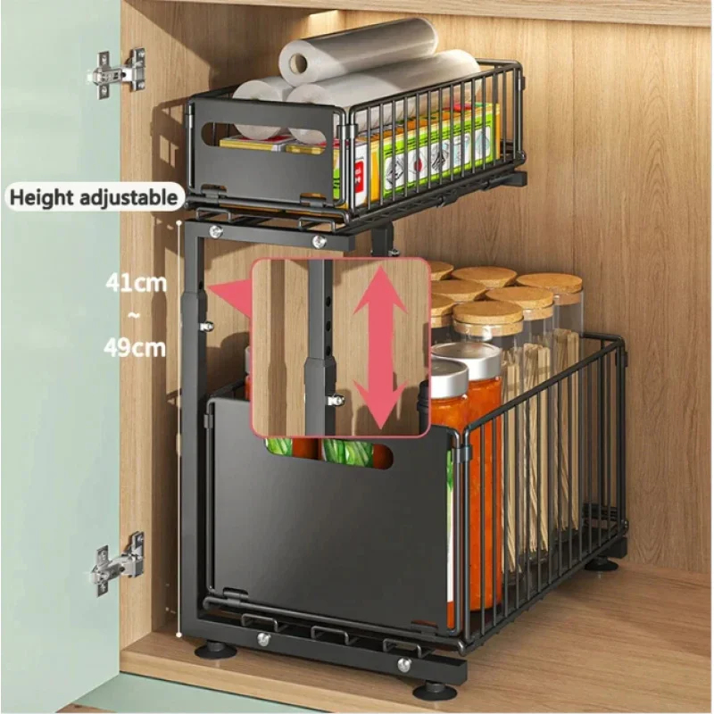 2 Tier Under Sink Organizer Pu - Spice Jar Labels ulasan dan harga