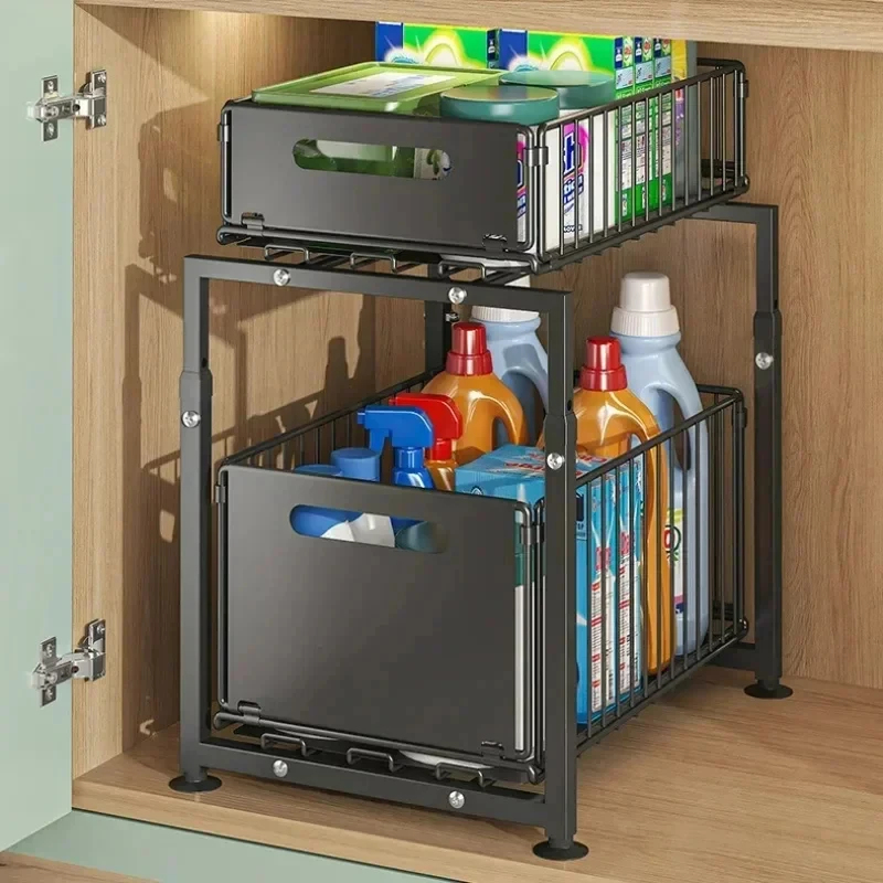2 Tier Under Sink Organizer Pu - Spice Jar Labels ulasan dan harga