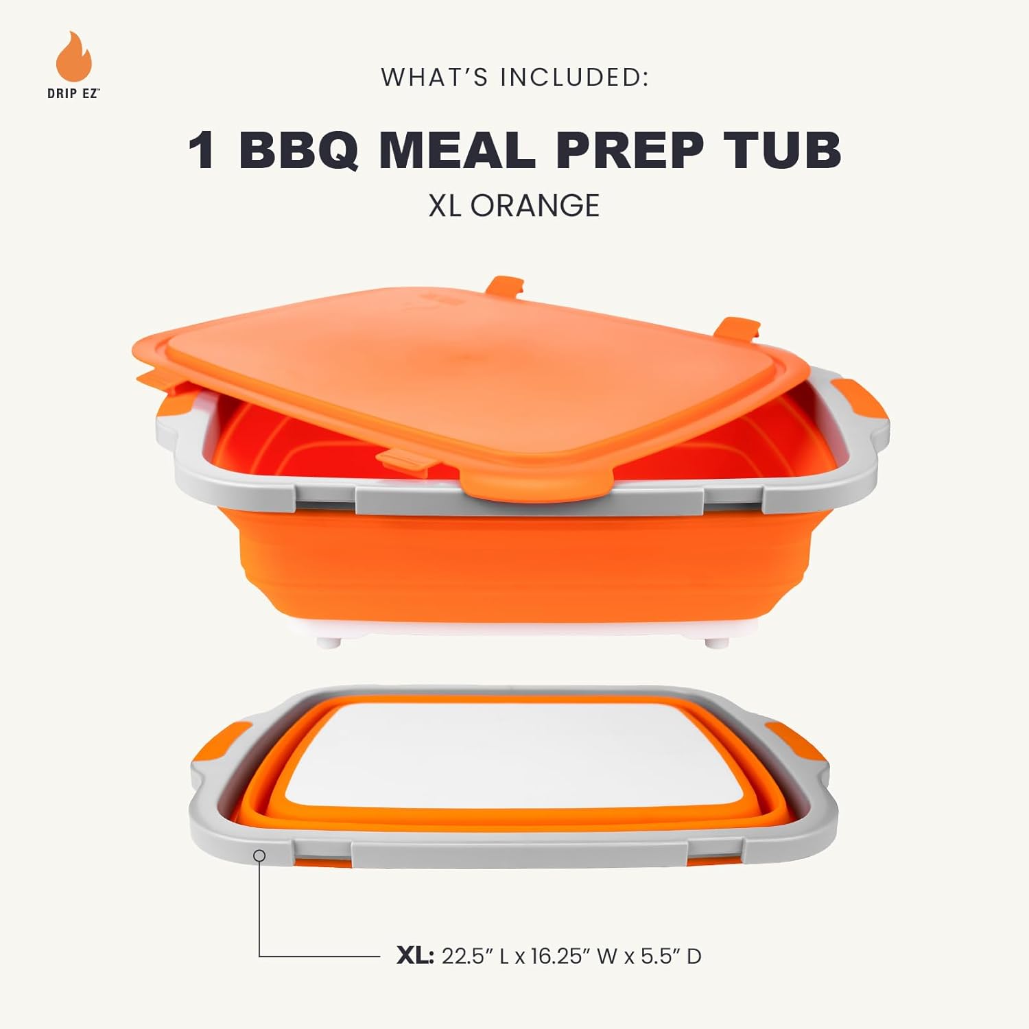 Collapsible BBQ Prep Tub with  - Meal Prep Xl ulasan dan harga