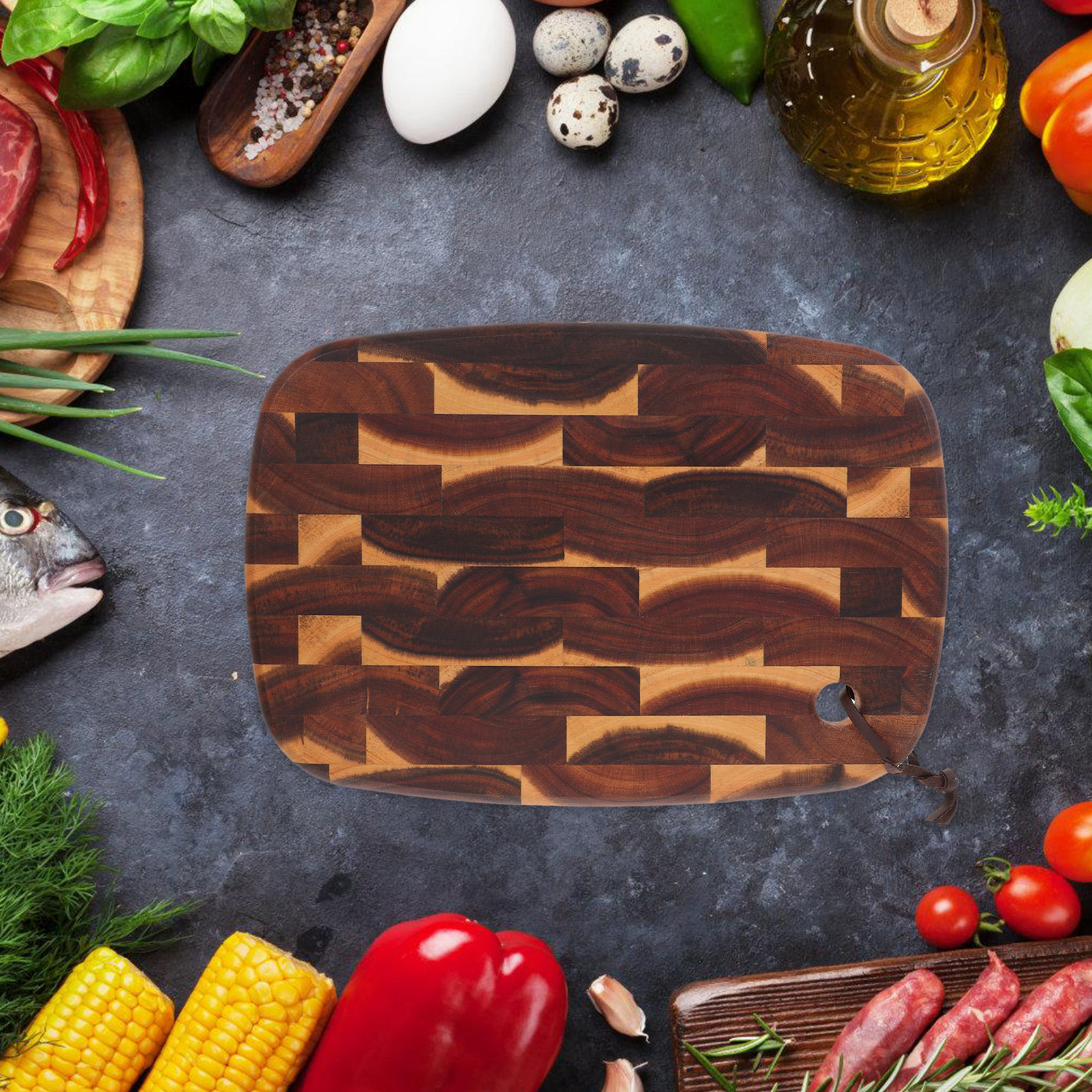 Wood Cutting Board Stable Safe - Meal Prep Cutting ulasan dan harga