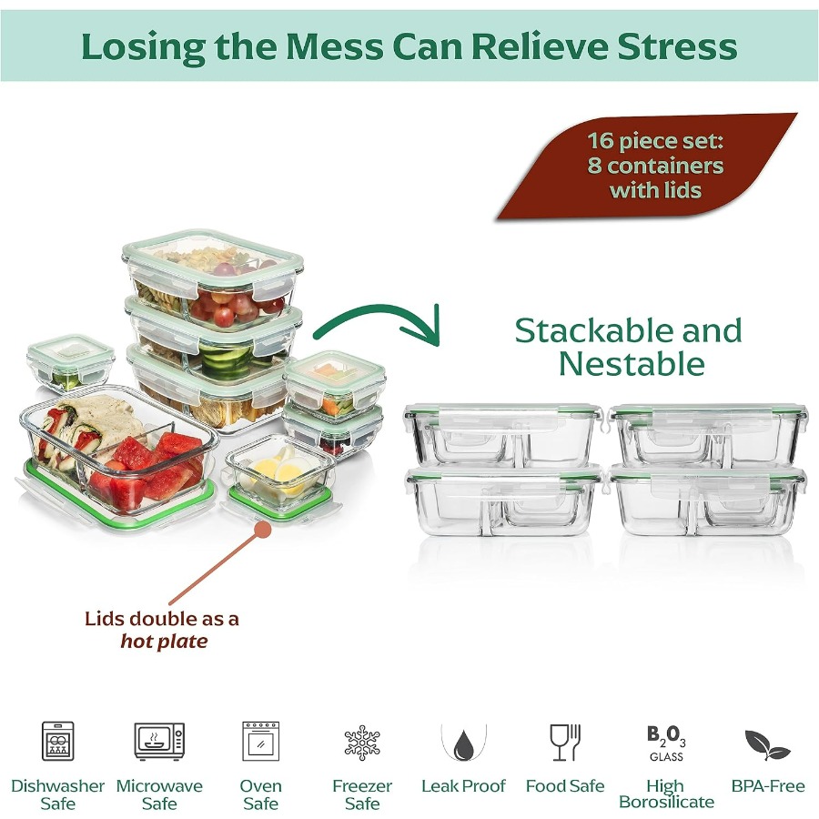 Glass Meal Prep Containers wit - Meal Prep Glass Containers ulasan dan harga
