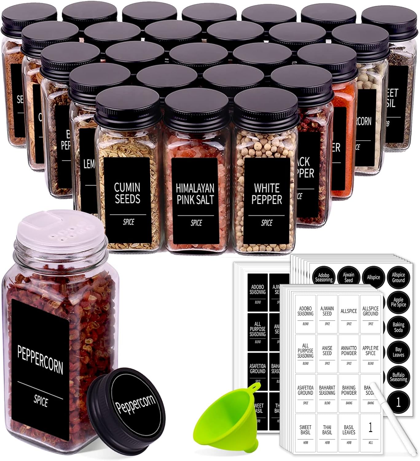 25 Spice Jars with 547 Labels- - Spice Jar Labels ulasan dan harga