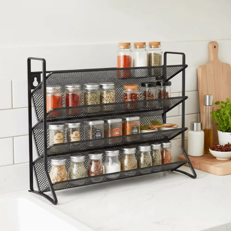 4 Tier Cupboard Storage Shelf  - Spice Jar Labels ulasan dan harga