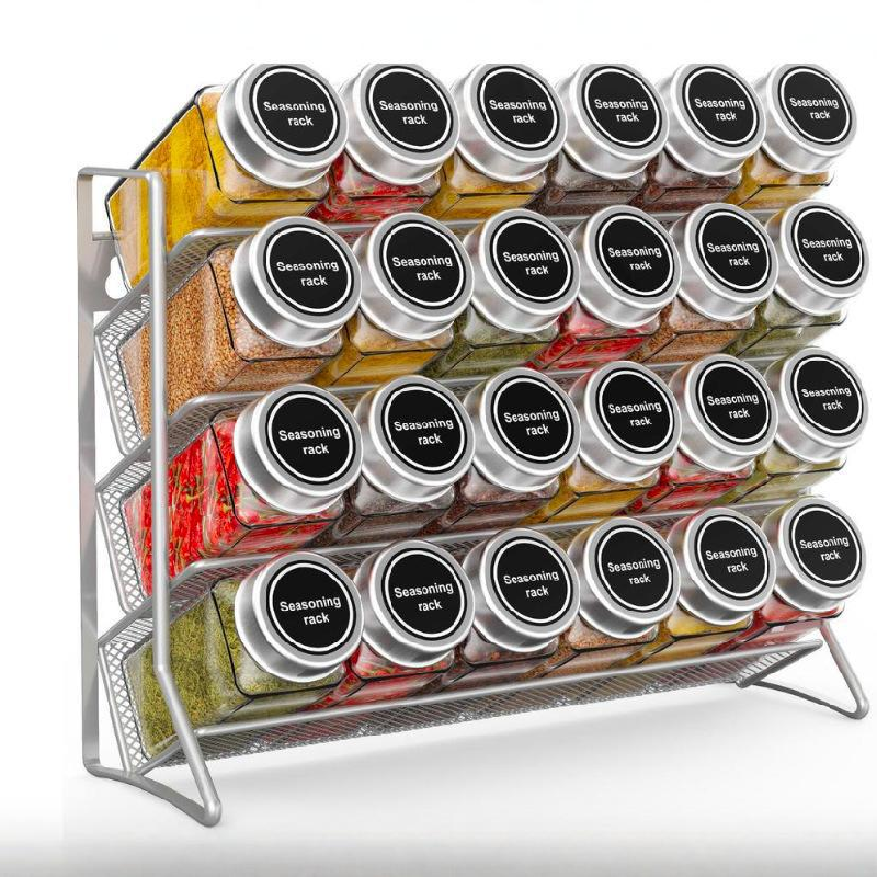 4 Tier Cupboard Storage Shelf  - Spice Jar Labels ulasan dan harga