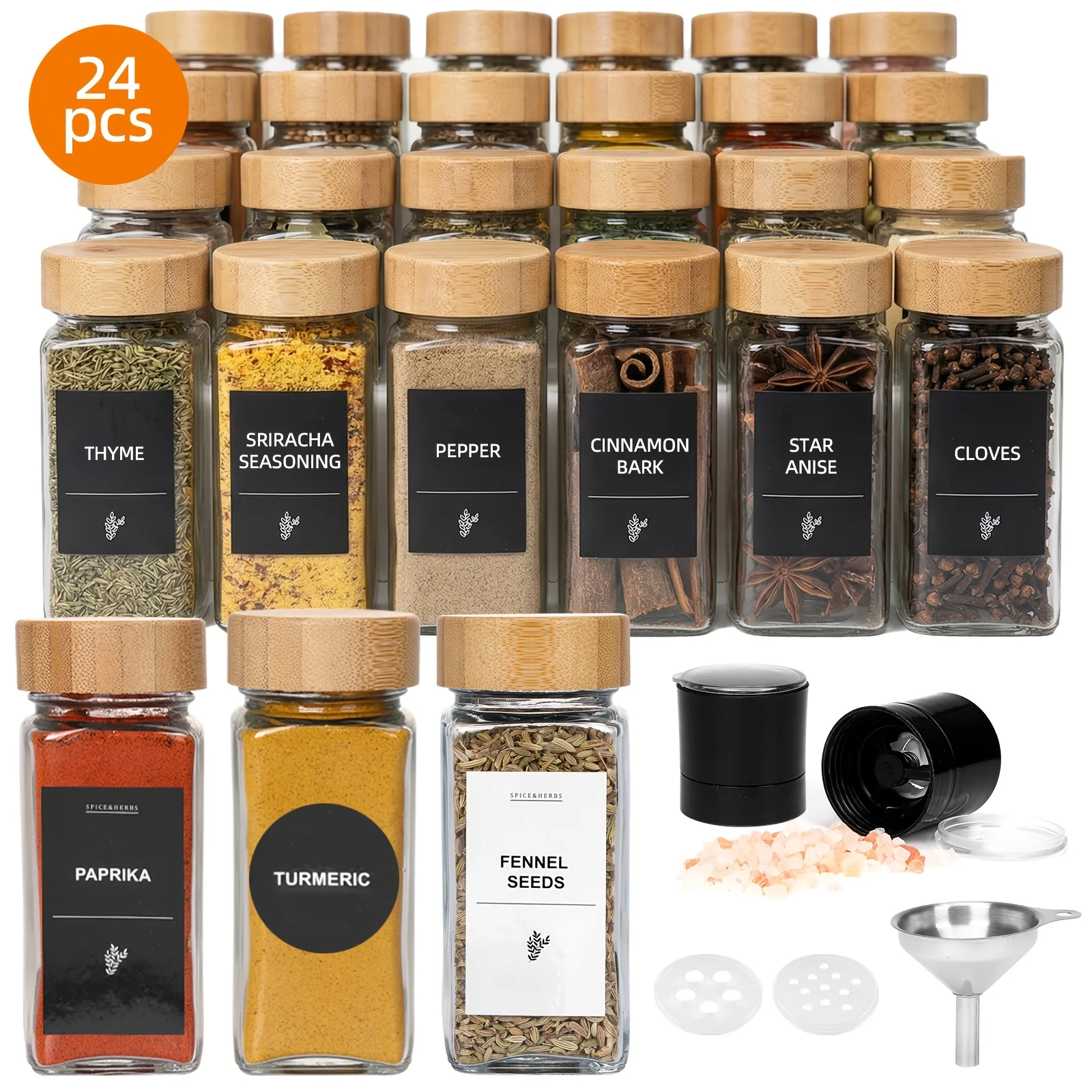 DDHOME 24pcs 4oz Square Spice  - Spice Jar Labels ulasan dan harga