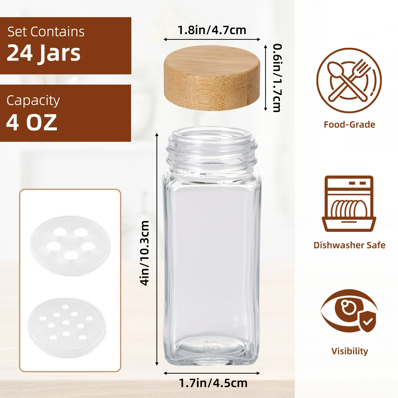 DDHOME 24pcs 4oz Square Spice  - Spice Jar Labels ulasan dan harga