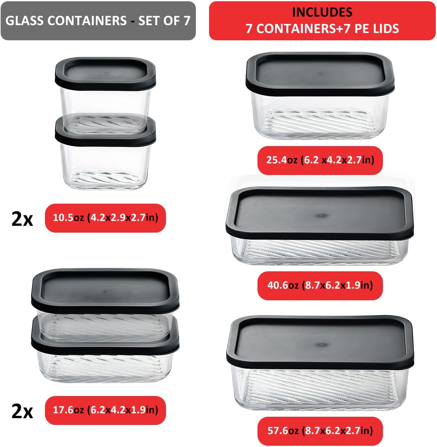 7 Pack Glass Meal Prep Contain - Meal Prep Glass Containers ulasan dan harga