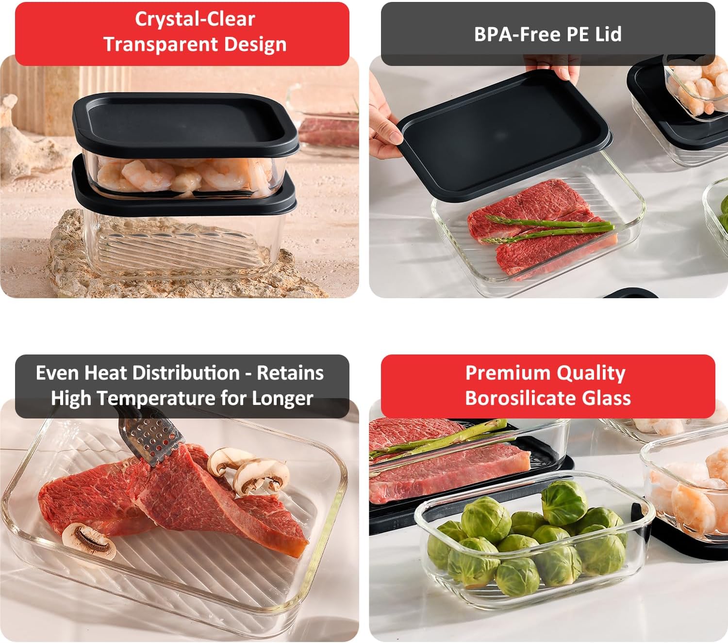 7 Pack Glass Meal Prep Contain - Meal Prep Glass Containers ulasan dan harga