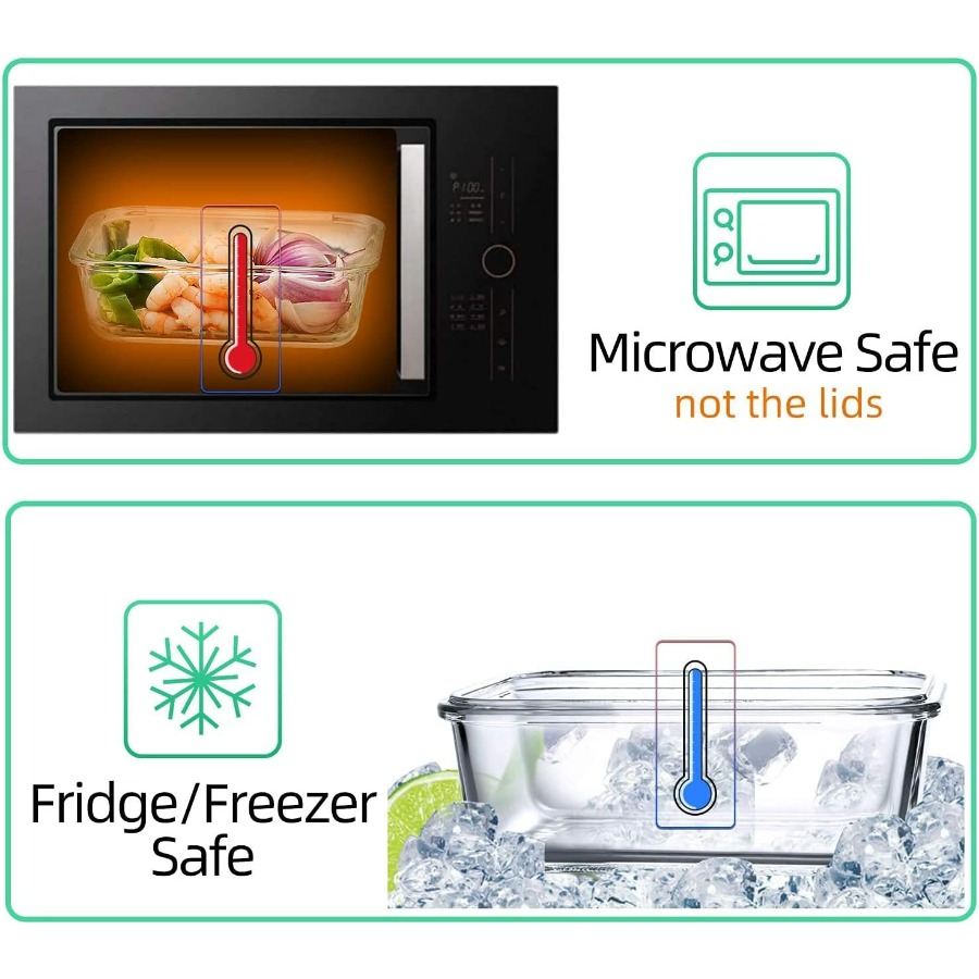 Glass Containers BPA-Free Lock - Meal Prep Glass Containers ulasan dan harga