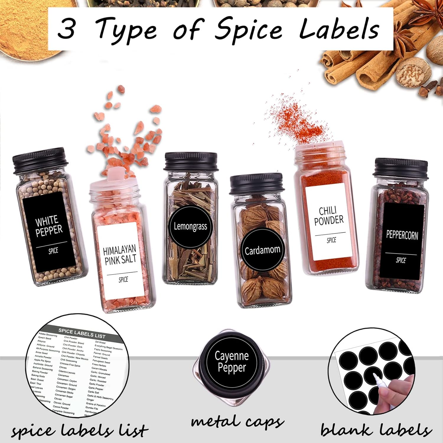 25 Spice Jars with 547 Labels- - Spice Jar Labels ulasan dan harga