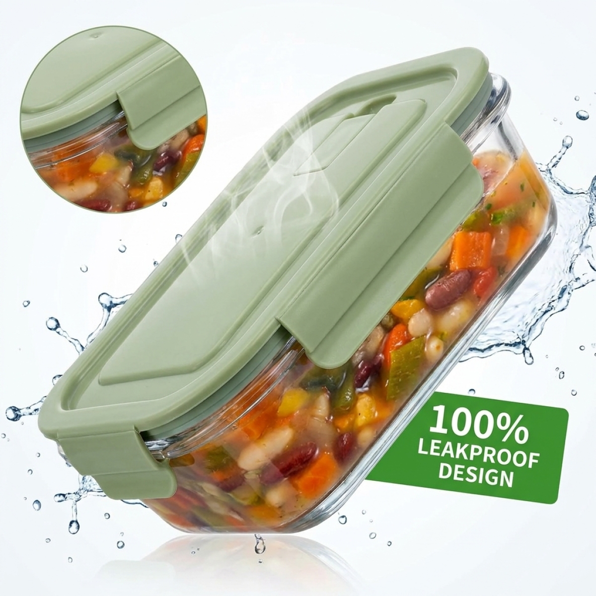 Borosilicate glass lunch box w - Meal Prep Glass Containers ulasan dan harga