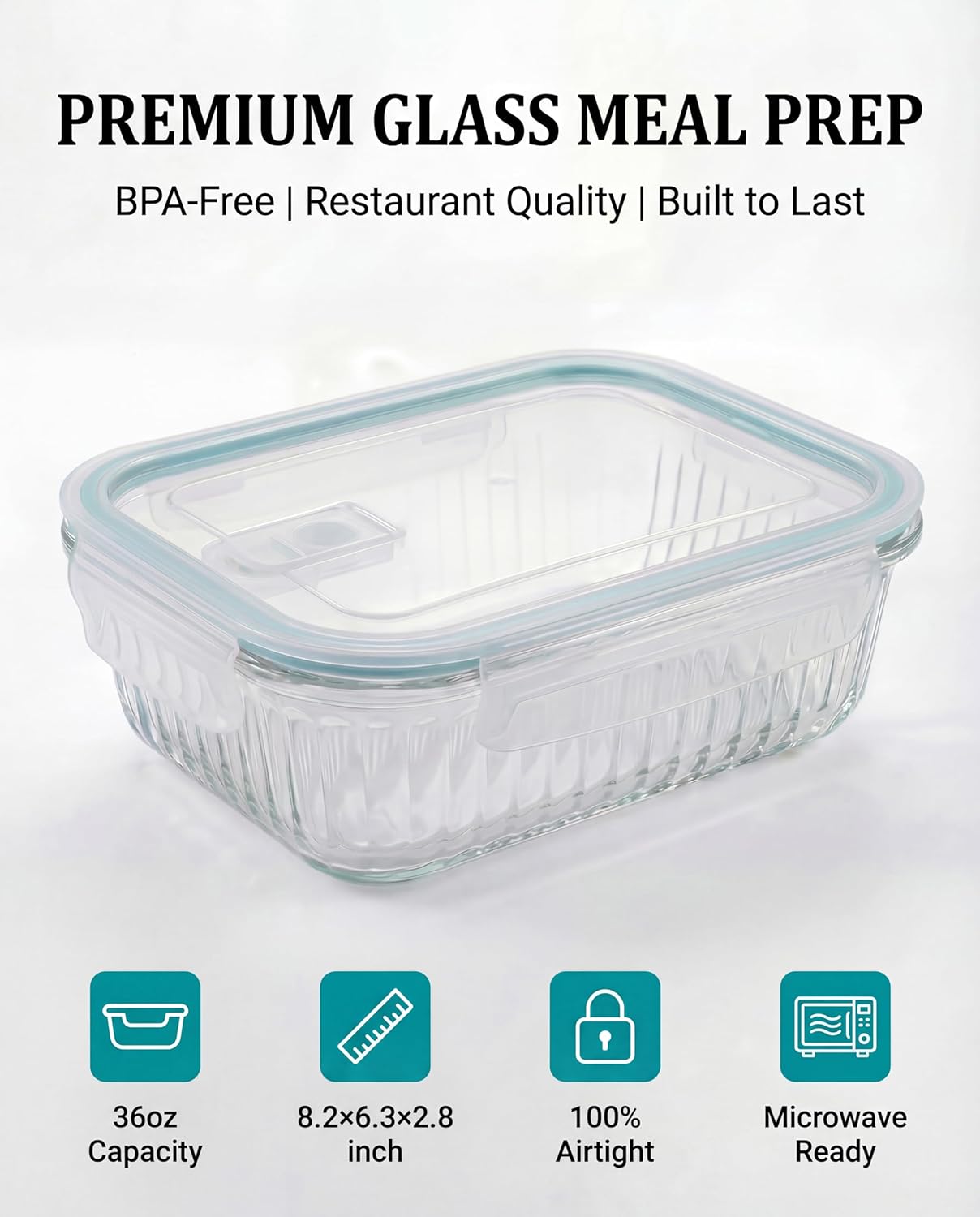 5-Packs, 36 Oz Glass Meal Prep - Meal Prep Glass Containers ulasan dan harga