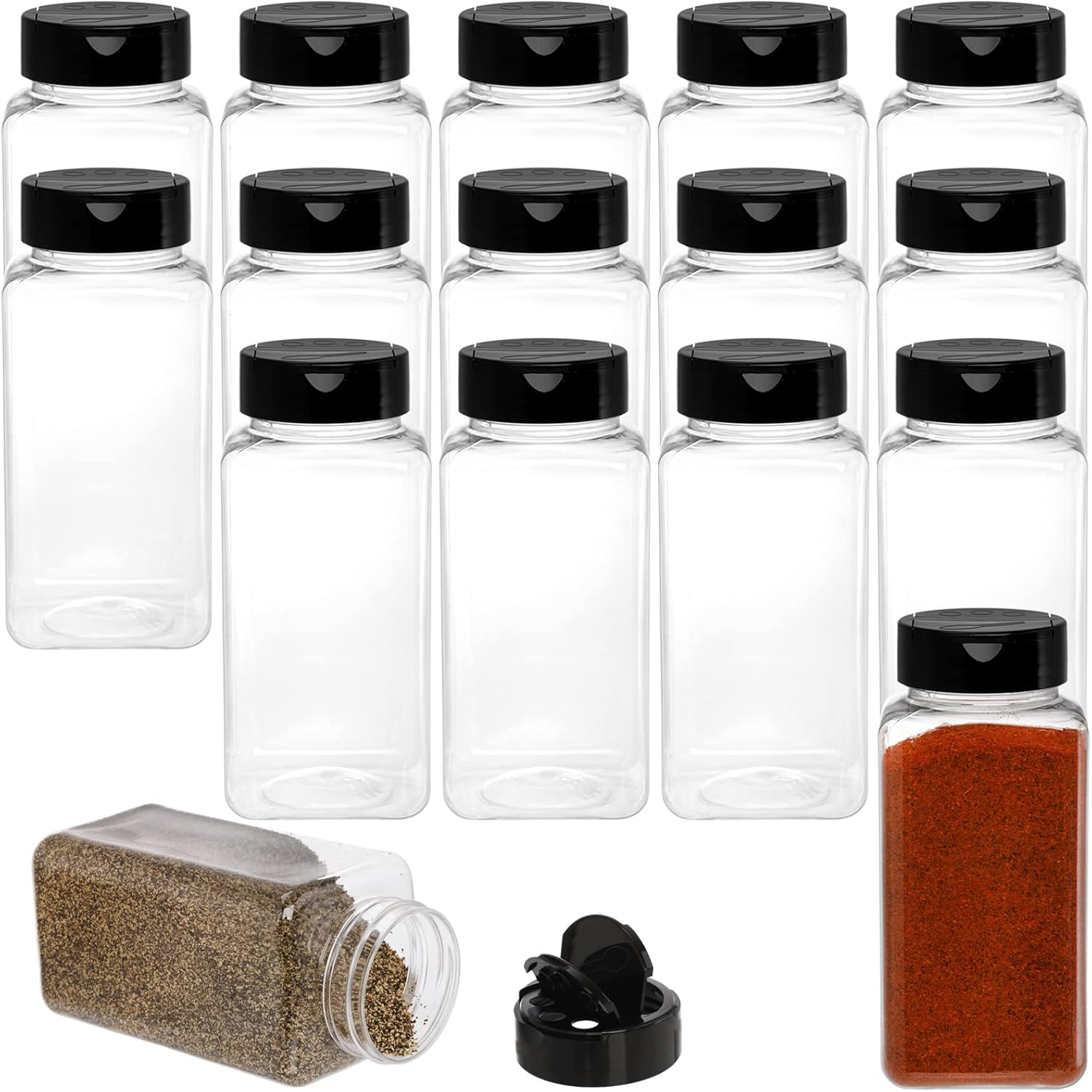 Square Large Plastic Spice Jar - Spice Jar Labels ulasan dan harga