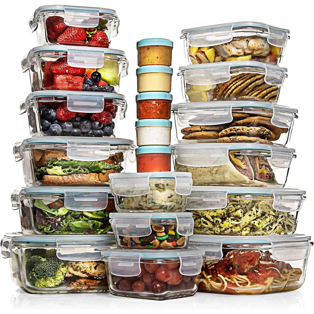 Pc Set Glass Food Storage Cont - Meal Prep Glass Containers ulasan dan harga