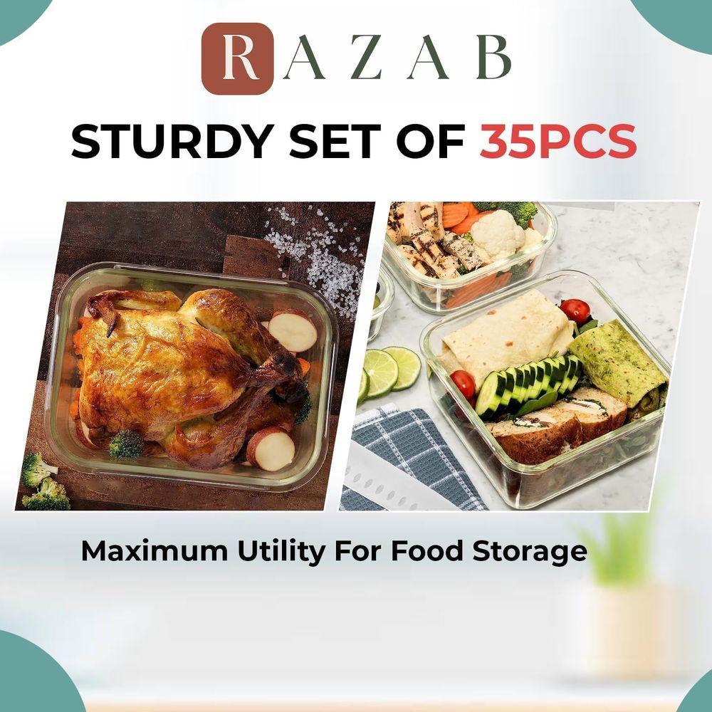 Pc Set Glass Food Storage Cont - Meal Prep Glass Containers ulasan dan harga