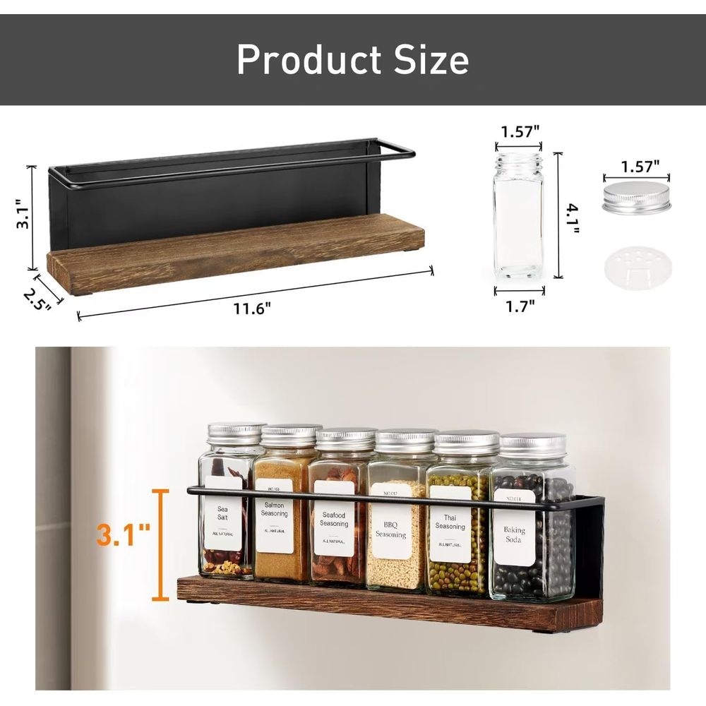 Magnetic Spice Rack with 24 Ja - Spice Jar Labels ulasan dan harga